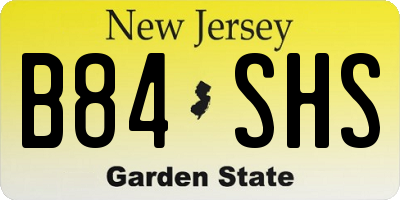 NJ license plate B84SHS