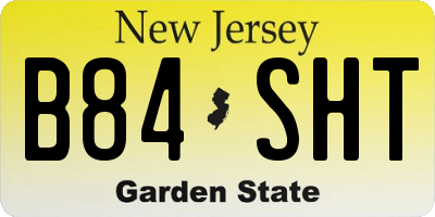 NJ license plate B84SHT