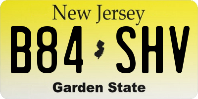 NJ license plate B84SHV
