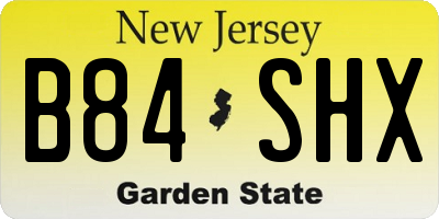 NJ license plate B84SHX