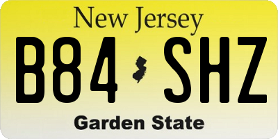 NJ license plate B84SHZ