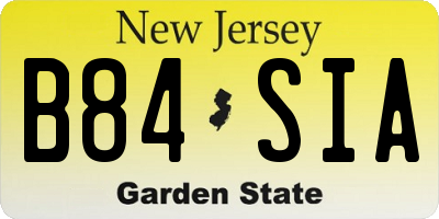 NJ license plate B84SIA