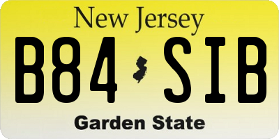 NJ license plate B84SIB
