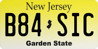 NJ license plate B84SIC
