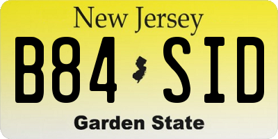 NJ license plate B84SID