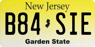 NJ license plate B84SIE