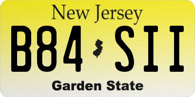 NJ license plate B84SII