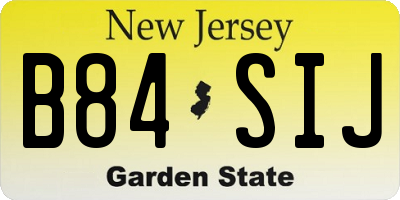 NJ license plate B84SIJ