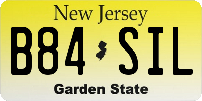 NJ license plate B84SIL