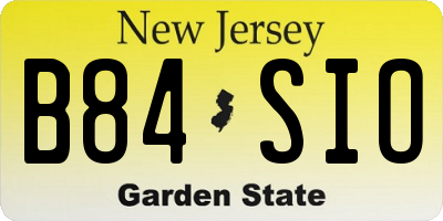 NJ license plate B84SIO