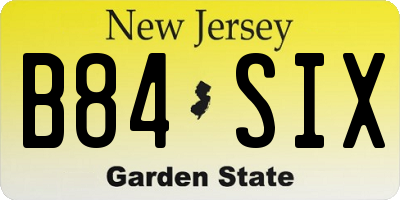 NJ license plate B84SIX