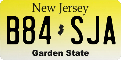 NJ license plate B84SJA