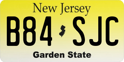 NJ license plate B84SJC