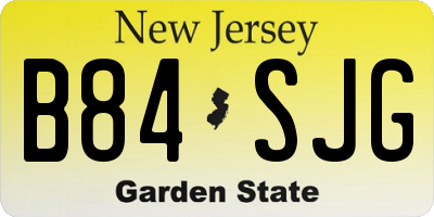 NJ license plate B84SJG