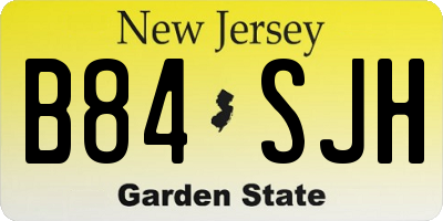 NJ license plate B84SJH