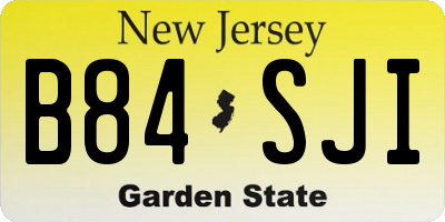 NJ license plate B84SJI