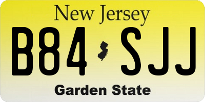 NJ license plate B84SJJ