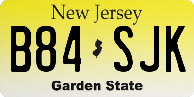 NJ license plate B84SJK