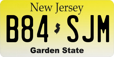 NJ license plate B84SJM