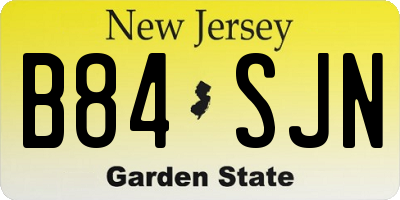 NJ license plate B84SJN