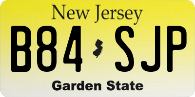 NJ license plate B84SJP