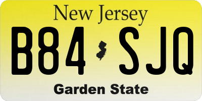 NJ license plate B84SJQ