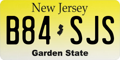 NJ license plate B84SJS