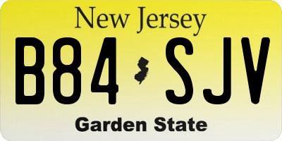 NJ license plate B84SJV