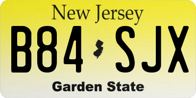 NJ license plate B84SJX