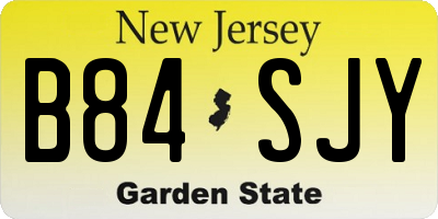 NJ license plate B84SJY