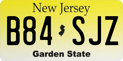 NJ license plate B84SJZ