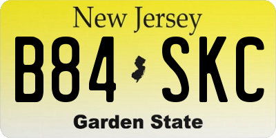 NJ license plate B84SKC