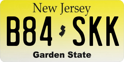 NJ license plate B84SKK
