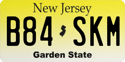 NJ license plate B84SKM