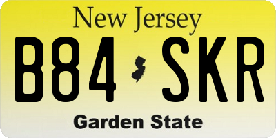 NJ license plate B84SKR