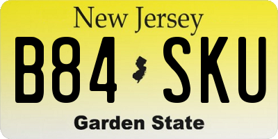 NJ license plate B84SKU
