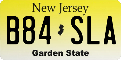 NJ license plate B84SLA