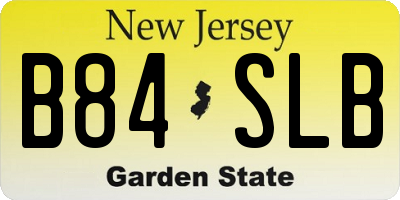 NJ license plate B84SLB