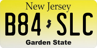NJ license plate B84SLC