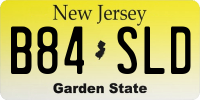 NJ license plate B84SLD