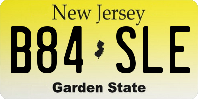 NJ license plate B84SLE
