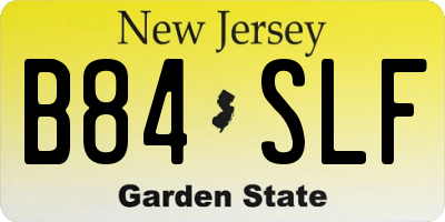 NJ license plate B84SLF