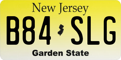 NJ license plate B84SLG