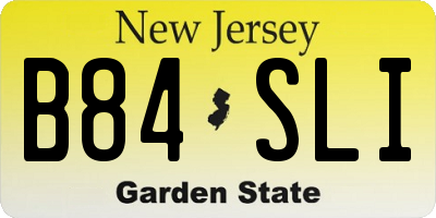 NJ license plate B84SLI