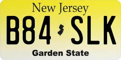 NJ license plate B84SLK