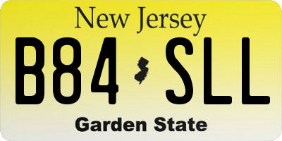 NJ license plate B84SLL