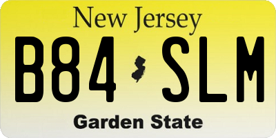NJ license plate B84SLM