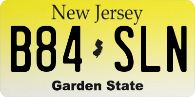 NJ license plate B84SLN