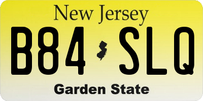 NJ license plate B84SLQ