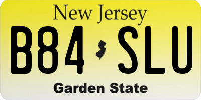 NJ license plate B84SLU